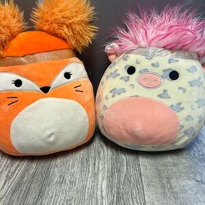 Fox and cow squishdoos by squishmallow selling together